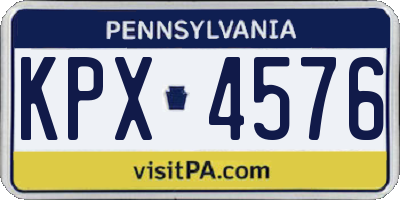 PA license plate KPX4576