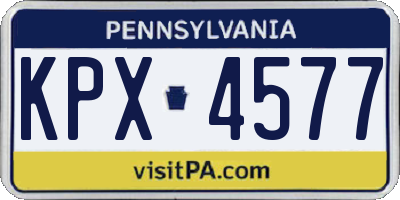 PA license plate KPX4577
