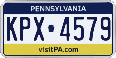 PA license plate KPX4579