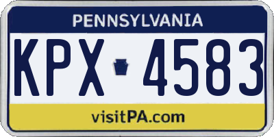 PA license plate KPX4583