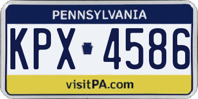 PA license plate KPX4586