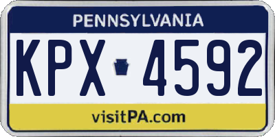 PA license plate KPX4592