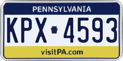 PA license plate KPX4593