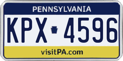 PA license plate KPX4596