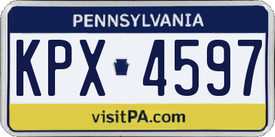 PA license plate KPX4597
