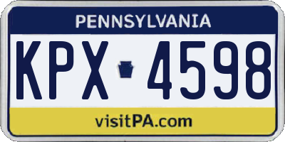 PA license plate KPX4598