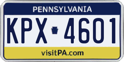 PA license plate KPX4601