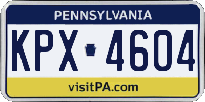 PA license plate KPX4604