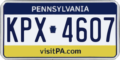PA license plate KPX4607