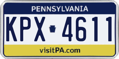 PA license plate KPX4611