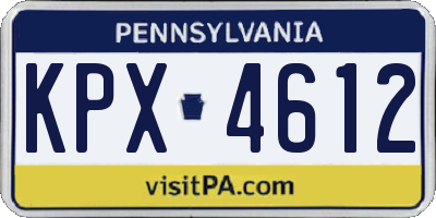 PA license plate KPX4612