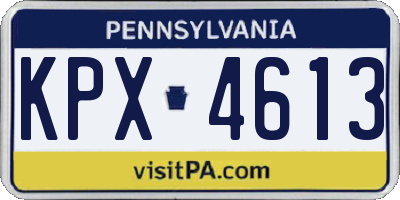 PA license plate KPX4613