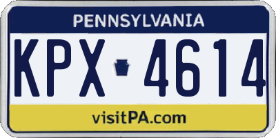 PA license plate KPX4614