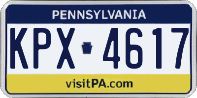 PA license plate KPX4617