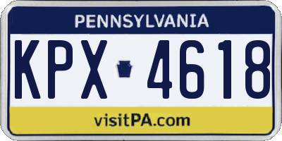 PA license plate KPX4618
