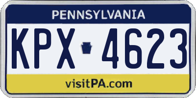 PA license plate KPX4623