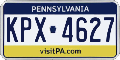 PA license plate KPX4627