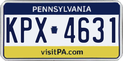 PA license plate KPX4631