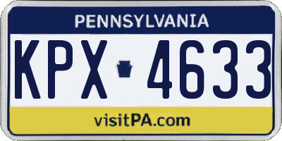 PA license plate KPX4633