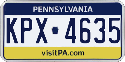 PA license plate KPX4635
