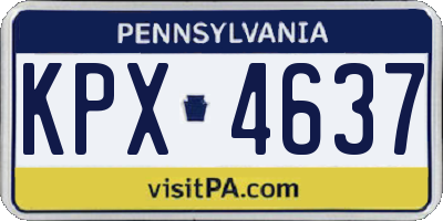PA license plate KPX4637