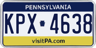 PA license plate KPX4638