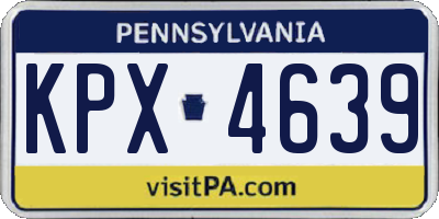 PA license plate KPX4639