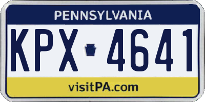 PA license plate KPX4641