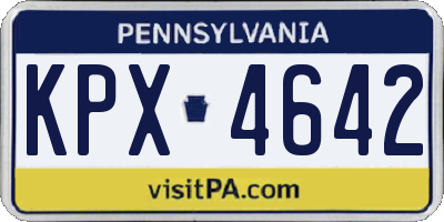 PA license plate KPX4642
