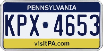 PA license plate KPX4653