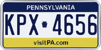 PA license plate KPX4656
