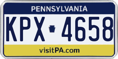 PA license plate KPX4658