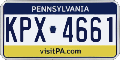 PA license plate KPX4661