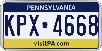 PA license plate KPX4668