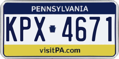 PA license plate KPX4671