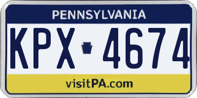 PA license plate KPX4674