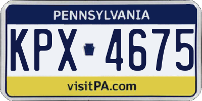 PA license plate KPX4675