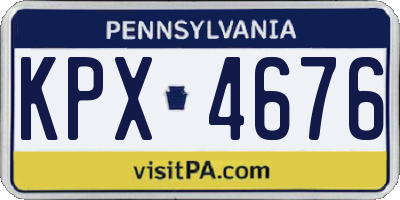PA license plate KPX4676