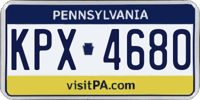 PA license plate KPX4680