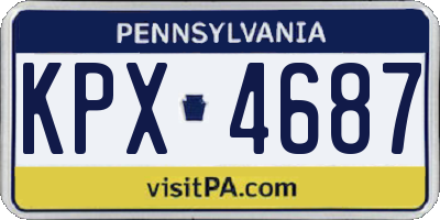PA license plate KPX4687