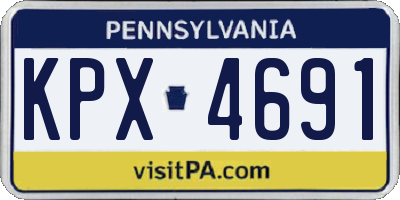 PA license plate KPX4691