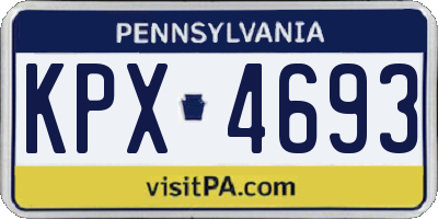 PA license plate KPX4693
