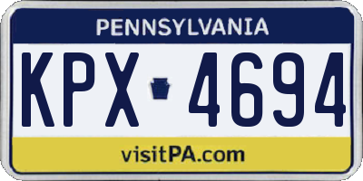 PA license plate KPX4694
