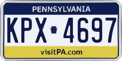 PA license plate KPX4697