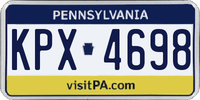 PA license plate KPX4698