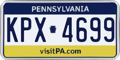 PA license plate KPX4699