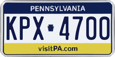 PA license plate KPX4700