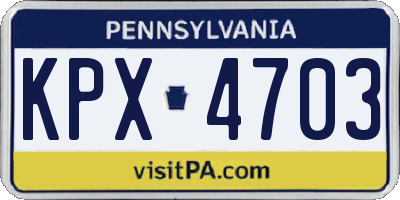 PA license plate KPX4703