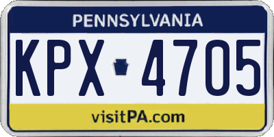 PA license plate KPX4705