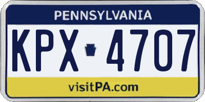 PA license plate KPX4707
